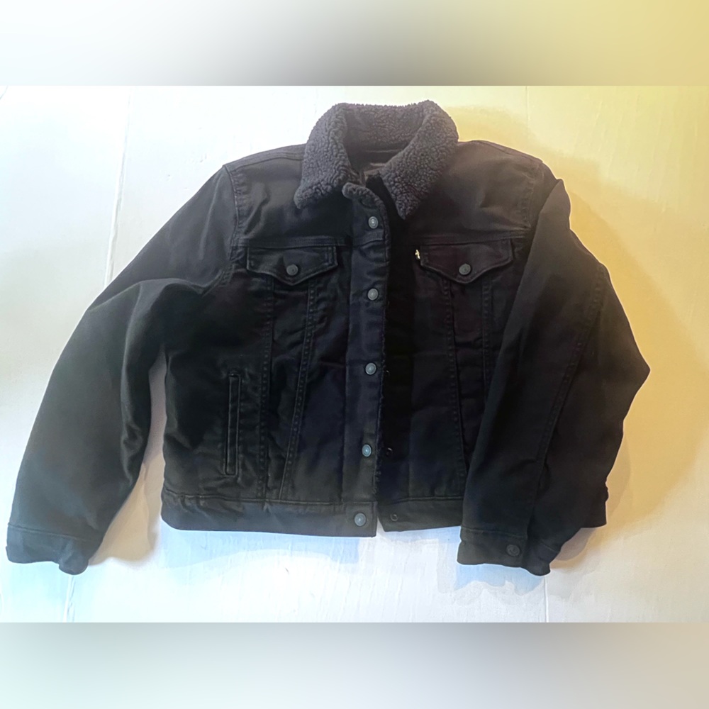 Black Sherpa-Lined Jacket